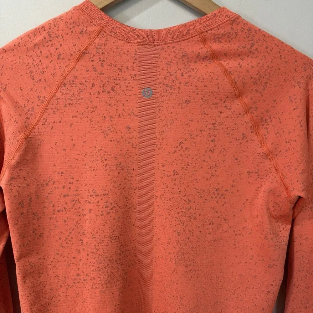 Lululemon Swiftly Tech Long Sleeve Shirt 2.0 Size 8 Race Distorted Noise Orange